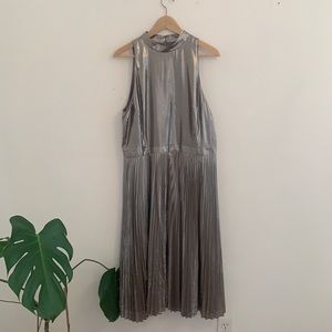 Ann Taylor, gold pleated dress